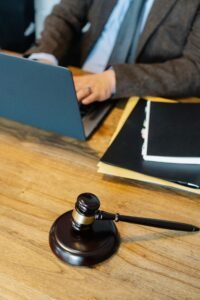 Court gavel on a desk, representing a partition suit court proceeding in Pakistan