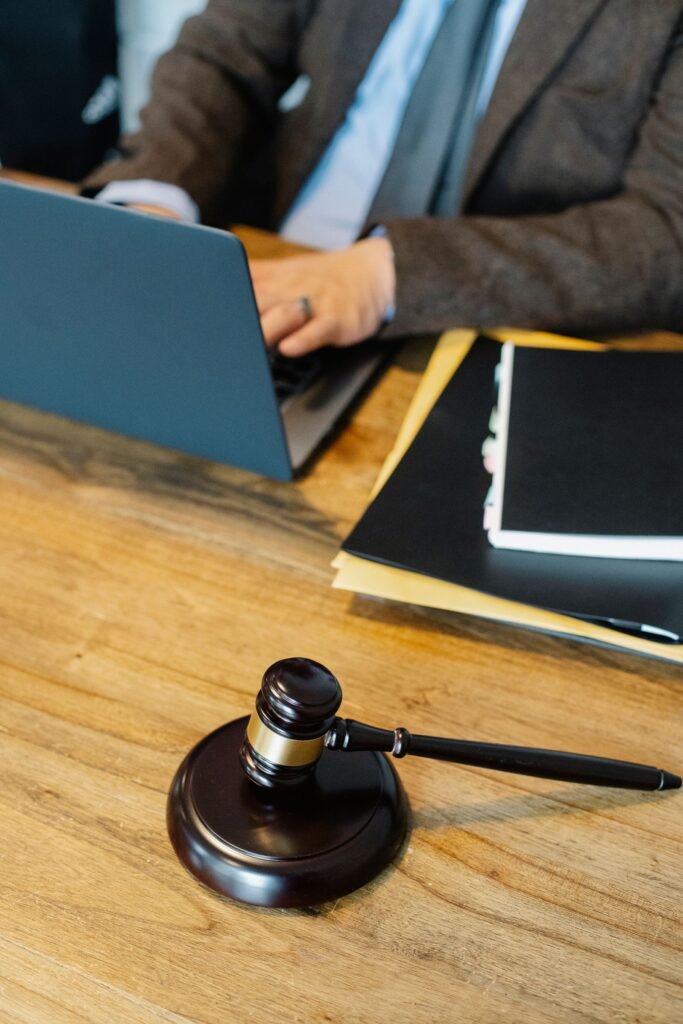 Court gavel on a desk, representing a partition suit court proceeding in Pakistan